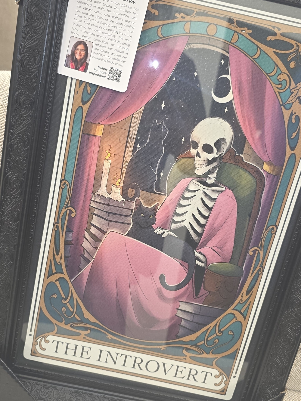 The Introvert Art Print — Pink & Black Gothic Wall Decor